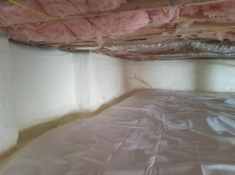 Crawl space encapsulation with closed-cell spray foam for Roof Waterproofing in Milan